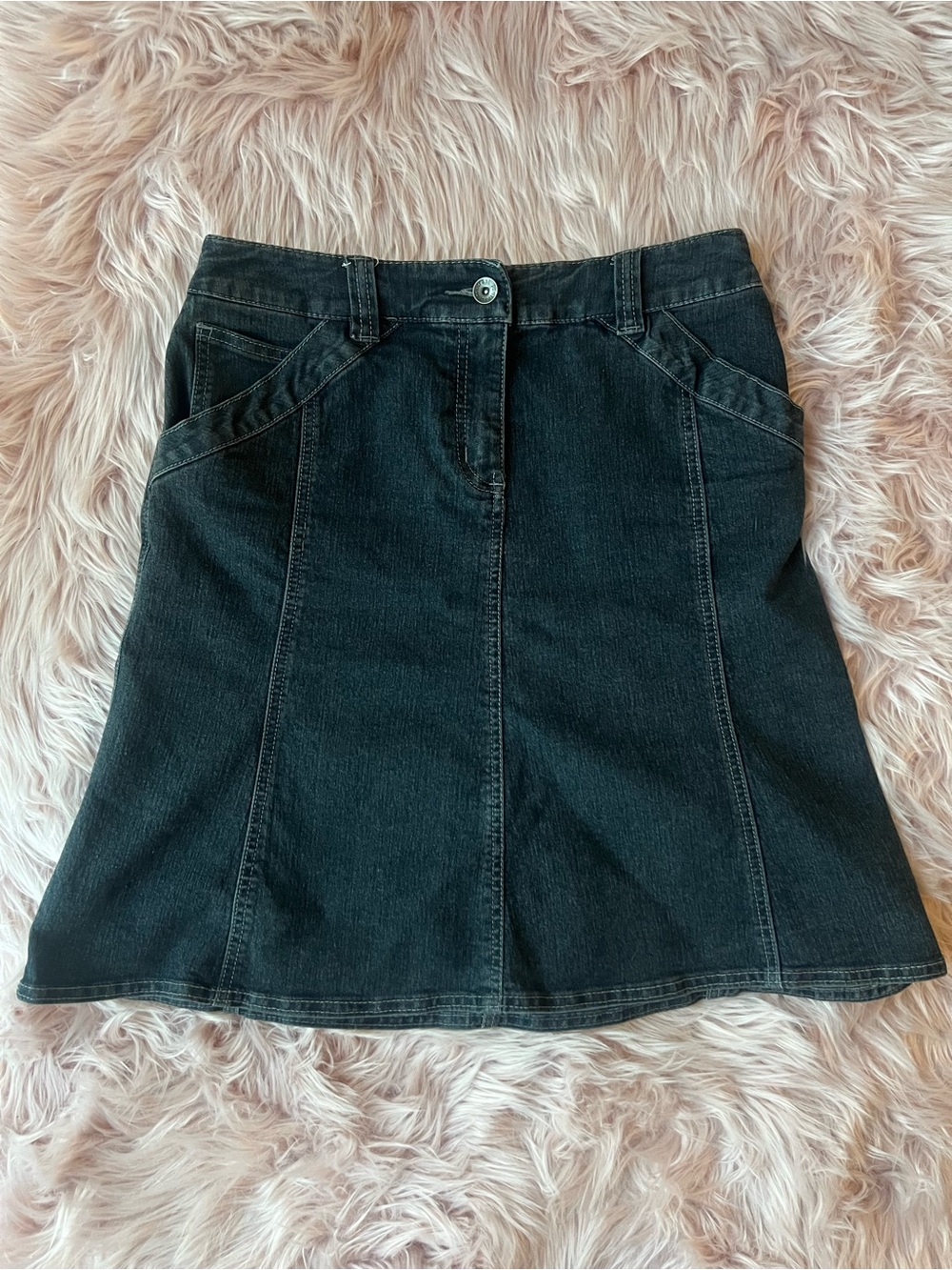 Vintage Y2K Dark Denim A-Line Skirt